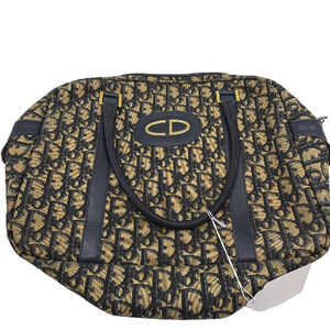 Dior Boston Bag Blue Oblique Canvas Duffle Bag